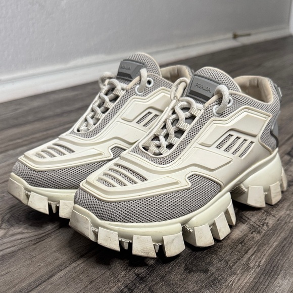 PRADA Cloudbust Thunder Sneakers White Gray Size 6.5 Women’s - Picture 2 of 10